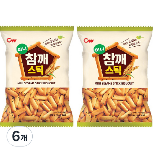 청우식품 미니 참깨스틱, 370g, 6개