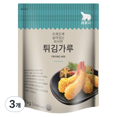 곰표 튀김가루, 3개, 1kg