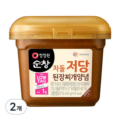 청정원 순창 차돌 저당 된장찌개양념, 450g, 2개