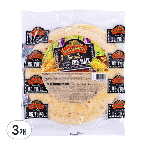라카나스타 미션푸드 옥수수 앤 밀 또띠아 20cm, 320g, 3개