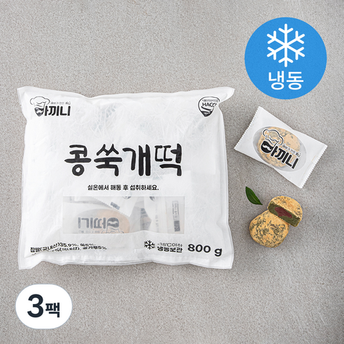 아끼니 콩쑥개떡 16개입 (냉동), 800g, 3팩