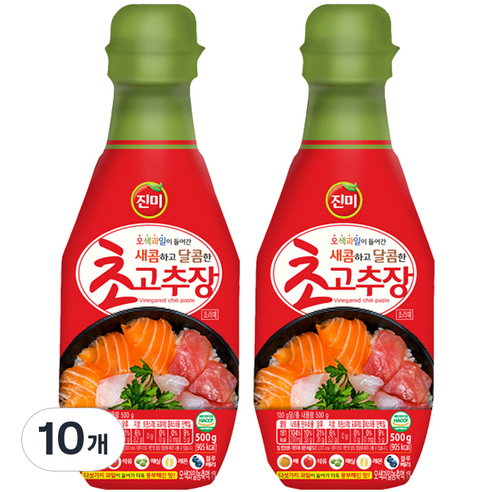 진미 새콤하고 달콤한 초고추장, 500g, 10개
