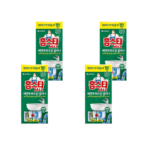 홈스타 맥스 세면대 배수관 클리너, 230ml, 4개