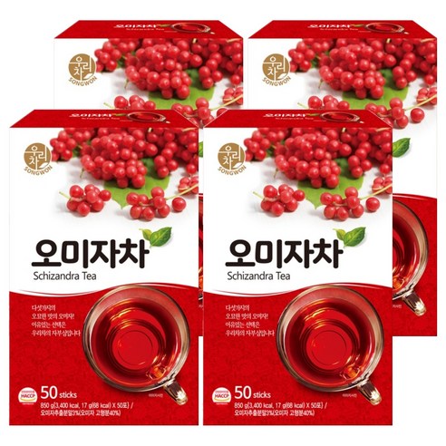 우리차 오미자차, 17g, 50개입, 4개