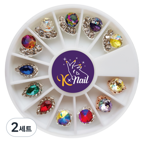케이네일 컬러 스톤 네일 파츠 세트 012, 12, 2세트