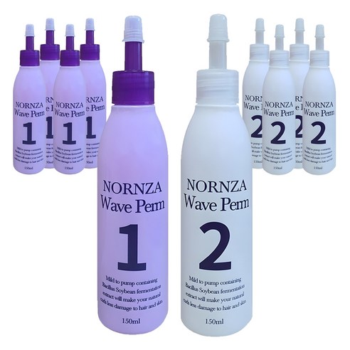 노른자 웨이브펌 파마약 모든모발용 1제 150ml + 2제 150ml 세트, 5개