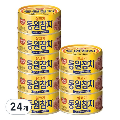 동원 라이트 스탠다드 참치, 85g, 24개