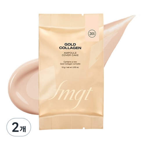 더페이스샵 에프엠지티 뉴 골드 콜라겐 커버 케익 리필 15g, 201 애프리콧 베이지, 2개