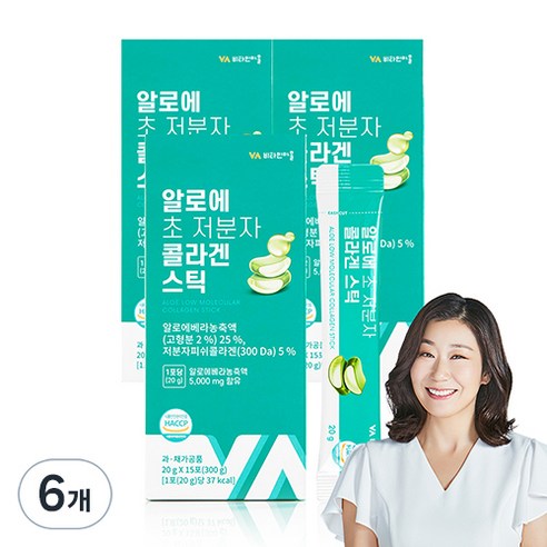 비타민마을 와이즈 알로에 초 저분자 콜라겐 젤리 스틱 15p, 300g, 18개