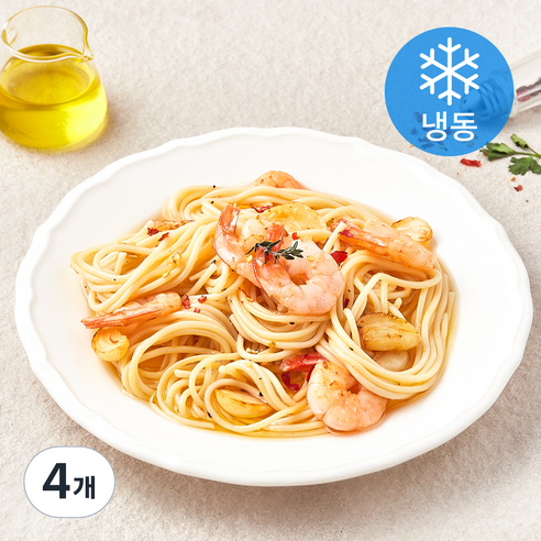 쿡솜씨 새우오일 파스타 밀키트 (냉동), 310g, 4개
