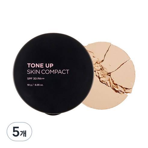 더페이스샵 톤업 스킨 팩트 10g, V201애프리콧베이지, 5개