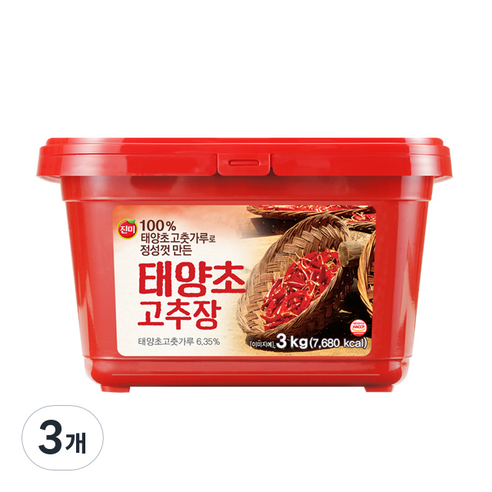 진미 태양초 고추장, 3kg, 3개