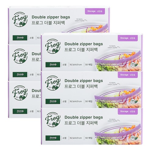 프로그 더블 지퍼백 소형 50매입 냉장용, 소(S), 50개, 6개