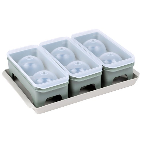 인콕 왕얼음틀 3p + 트레이 세트, 올리브그린