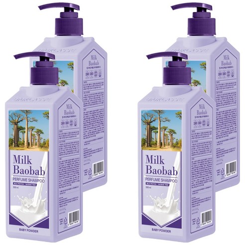 밀크바오밥 퍼퓸샴푸 베이비파우더향, 500ml, 4개