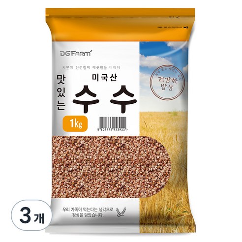 건강한밥상 맛있는 수수, 3개, 1kg