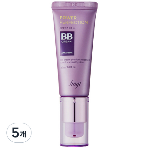 더페이스샵 fmgt 파워 퍼펙션 비비크림 SPF37 PA++, V201 에프리콧 베이지, 20g, 5개