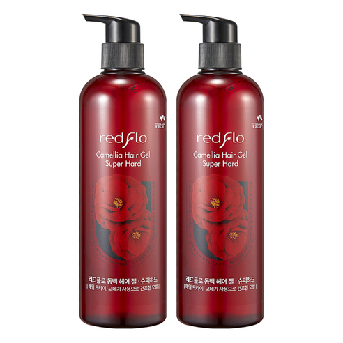 레드플로 꽃을든남자 동백 헤어젤 슈퍼하드, 2개, 500ml