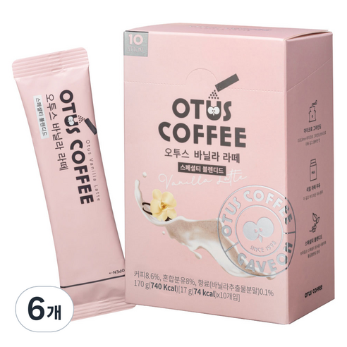 오투스커피 바닐라 라떼, 17g, 6개, 10개입