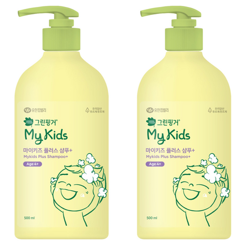 그린핑거 마이키즈 플러스 저자극 샴푸, 2개, 500ml