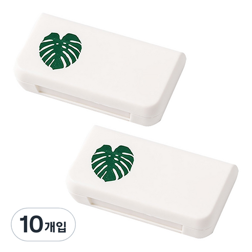 디엠코퍼레이션 알럽홈 플랜트 미니 알약 케이스 초록잎, 10개입