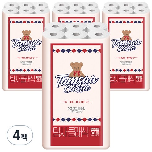 탐사 클래식 3겹 펄프 36롤 화장지, 1개