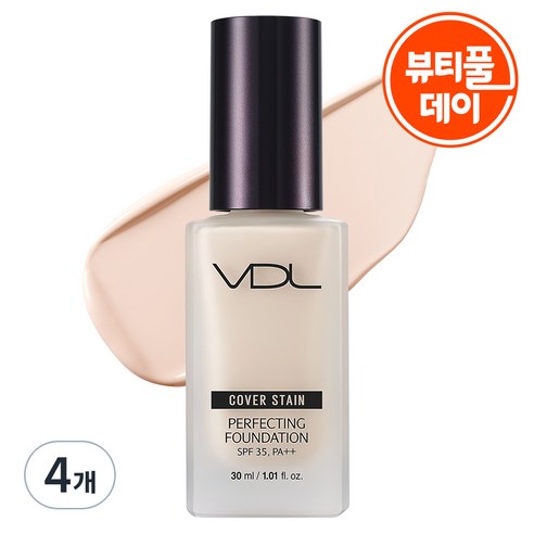 브이디엘 커버스테인 퍼펙팅 파운데이션 30ml, A01, 4개