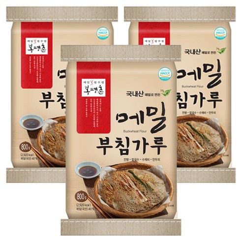 봉평촌 메밀 부침가루, 800g, 3개