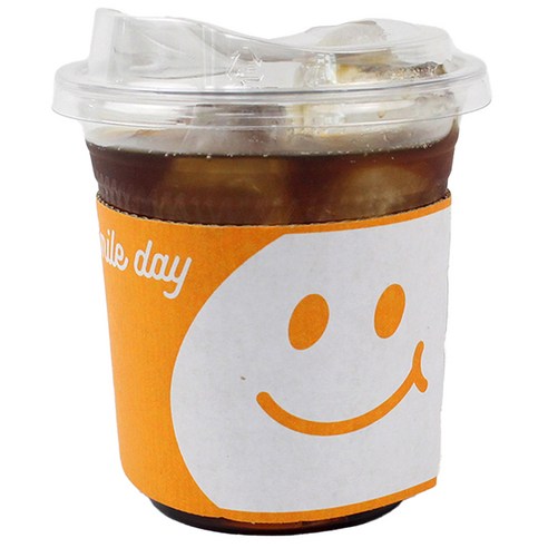 아이엔피 92파이 PET 아이스 투명컵 + 드링킹리드 + 스마일 옐로 홀더 세트, 360ml, 100개, 1세트