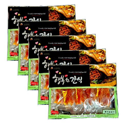 행복한간식 강아지 사사미 간식 400g, 오리 쌀 튀밥맛, 5개