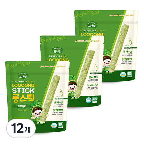 퓨어잇 롱스틱, 30g, 12개, 브로콜리