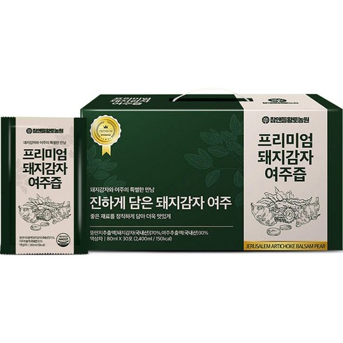참앤들황토농원 프리미엄 돼지감자 여주즙 30p, 2.4L, 1개