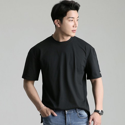 업클라스 남성용 오버핏 비비드 반팔 티셔츠 b204