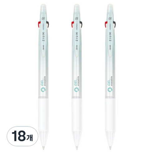 자바펜 지움3겔 지워지는 볼펜 0.5mm, 민트, 18개