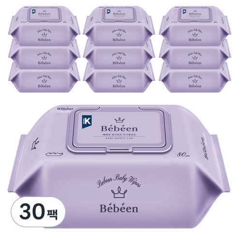 베베앙 센시티브 아기물티슈 캡형 60gsm, 80매, 30팩