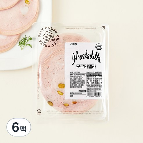 소금집 모르타델라 소시지, 120g, 6팩