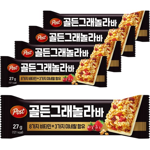동서식품 포스트 골든 그래놀라 밀크바, 27g, 5개
