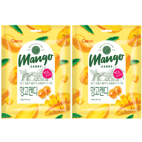 청우식품 망고 캔디, 2개, 200g