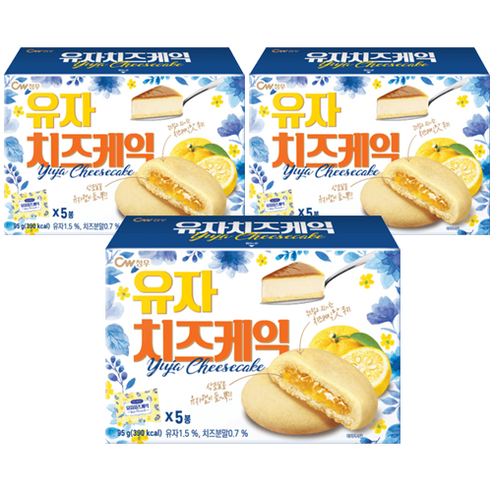 청우식품 유자 치즈케익, 95g, 3개