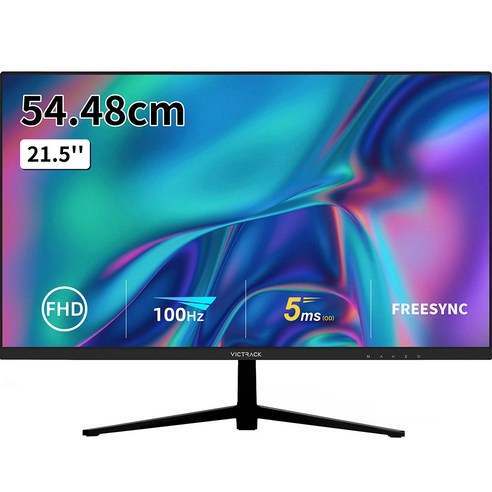 보조모니터 빅트랙 54.48cm FHD 리얼 75Hz 평면 게이밍 모니터 블랙, 22FM7501(일반)