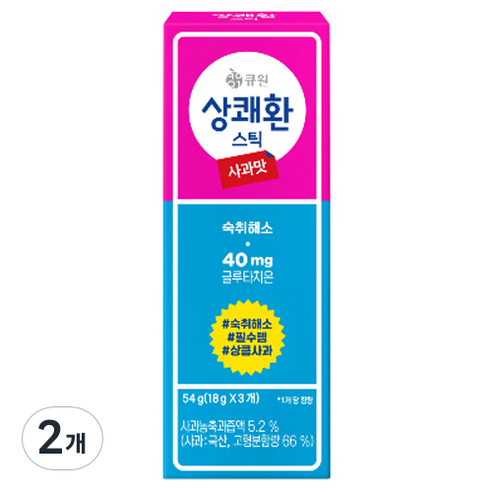 큐원 상쾌환 스틱 사과맛 3p, 54g, 2개