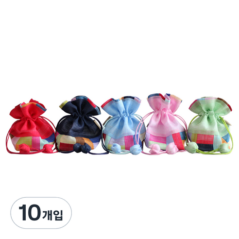 팔복상회 전통공예품 고급 모시 방울 주머니, 혼합 색상, 10개입