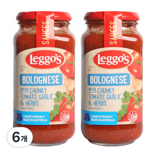 레고스 볼로네이즈 청키 파스타소스, 500g, 6개