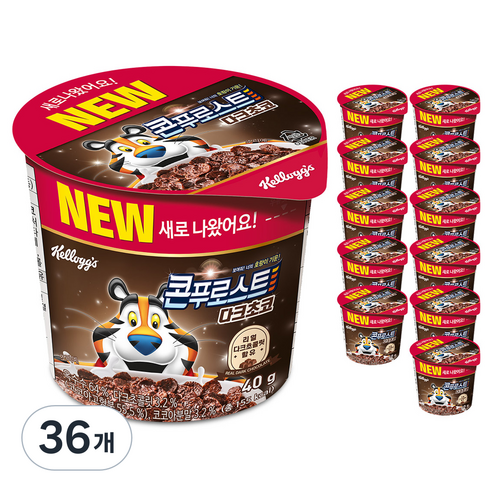 콘푸로스트 다크초코 컵 시리얼, 40g, 36개