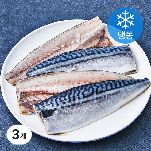 고고새우 간편 손질 노르웨이 고등어 필렛 (냉동), 650g(4미), 3개