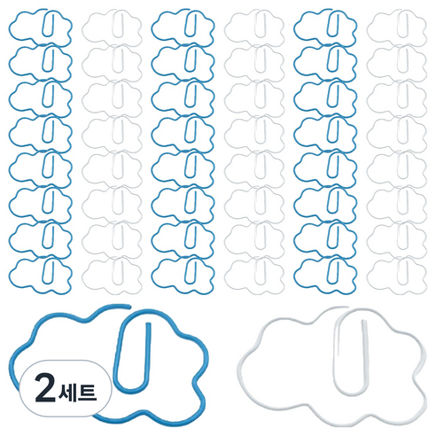 쏘앤영 구름 모양 컬러 클립 2종 x 25p 세트, 2세트