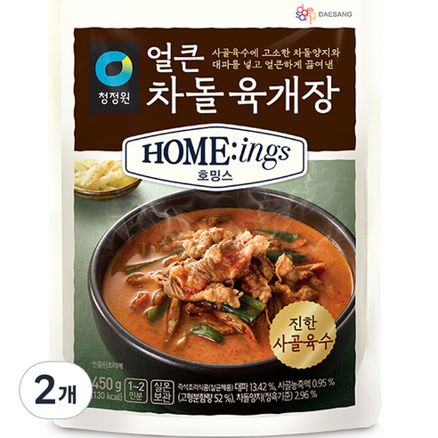 청정원 호밍스 얼큰차돌육개장, 2개, 450g