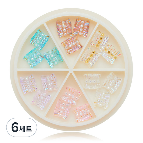 로나우디 네일파츠 오로라네일 진주레이스 세트 L02026, 6세트, 혼합색상