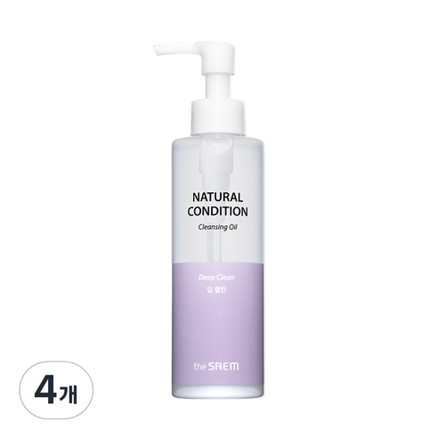 더샘 내추럴 컨디션 클렌징 오일 딥클린, 180ml, 4개