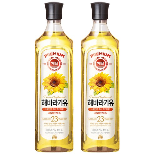 사조해표 해바라기유, 900ml, 2개